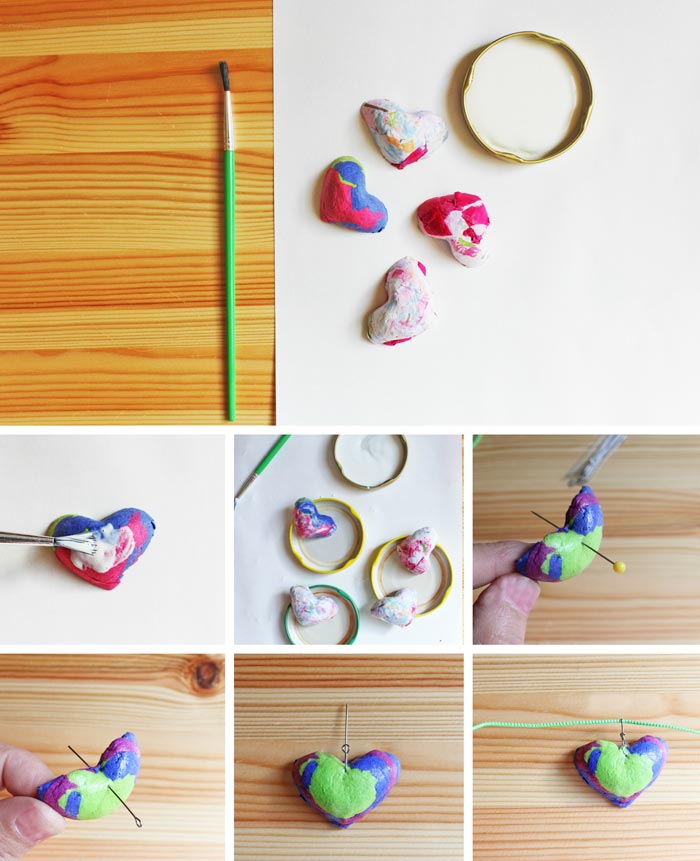 Paper Crafts: Paper Pendants made from recycled tissue paper.
