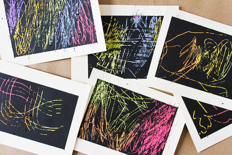 DIY Scratch Art with Crayon and Tempera Paint - Frugal Fun For
