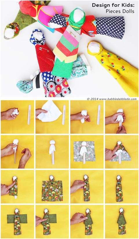 Learn how to make a doll with a craft stick and some fabric scraps- Inspired by Native American "Pieces Dolls"