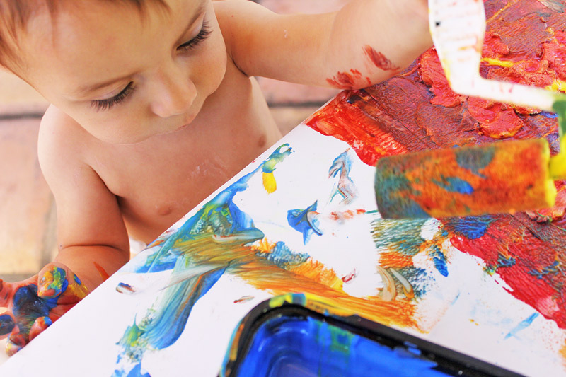 Easy Art Projects for Kids:  Clay Resist Art-combination of sensory play and art all in one simple project.