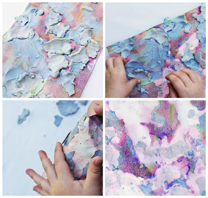 Easy Art Projects for Kids:  Clay Resist Art-combination of sensory play and art all in one simple project.