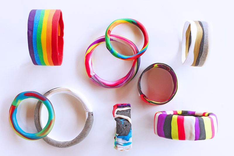 Polymer Clay Tutorial: Learn how to make polymer clay bracelets with these 6 easy methods. 