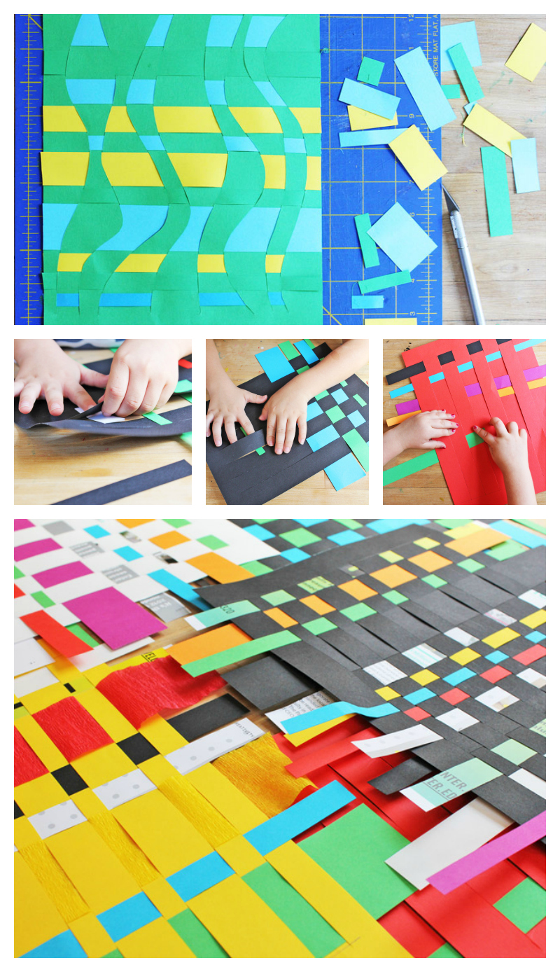 Try this classic art activity for kids: Paper Weaving! It's also a great art project for developing fine motor skills. 