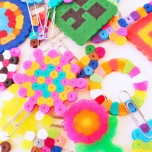 Make mini bookmarks out of Perler beads and paper clips