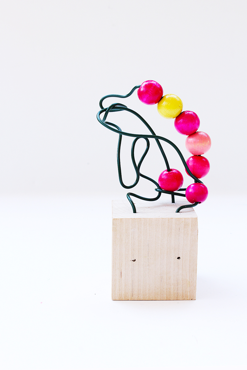 Wire sculpture is an easy art project for kids that introduces the concepts of line and space.
