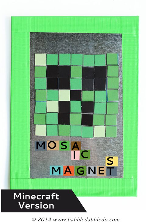 Mosaic Art for Kids: Make geometric mosaic magnets with our free printable and magnetic sheets.