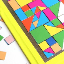 Art Ideas for Kids: Make geometric mosaic magnets with our free printable and magnetic sheets