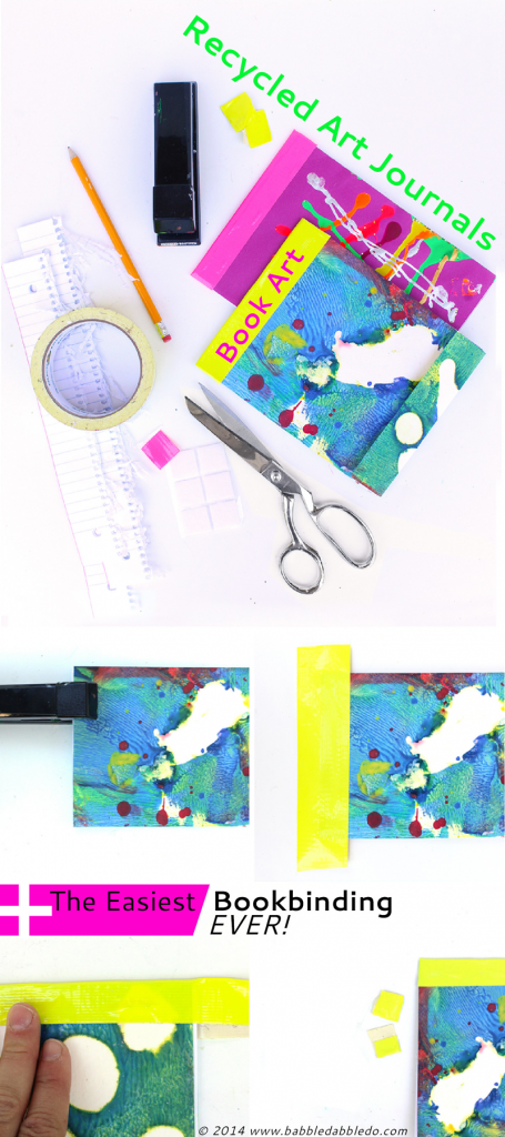 Learn how to make journals from recycled children's art and the easiest bookbinding (EVER!).
