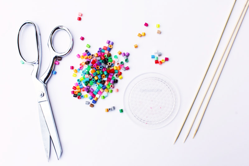 Make these easy DIY Toys: Spinning Tops using Perler beads