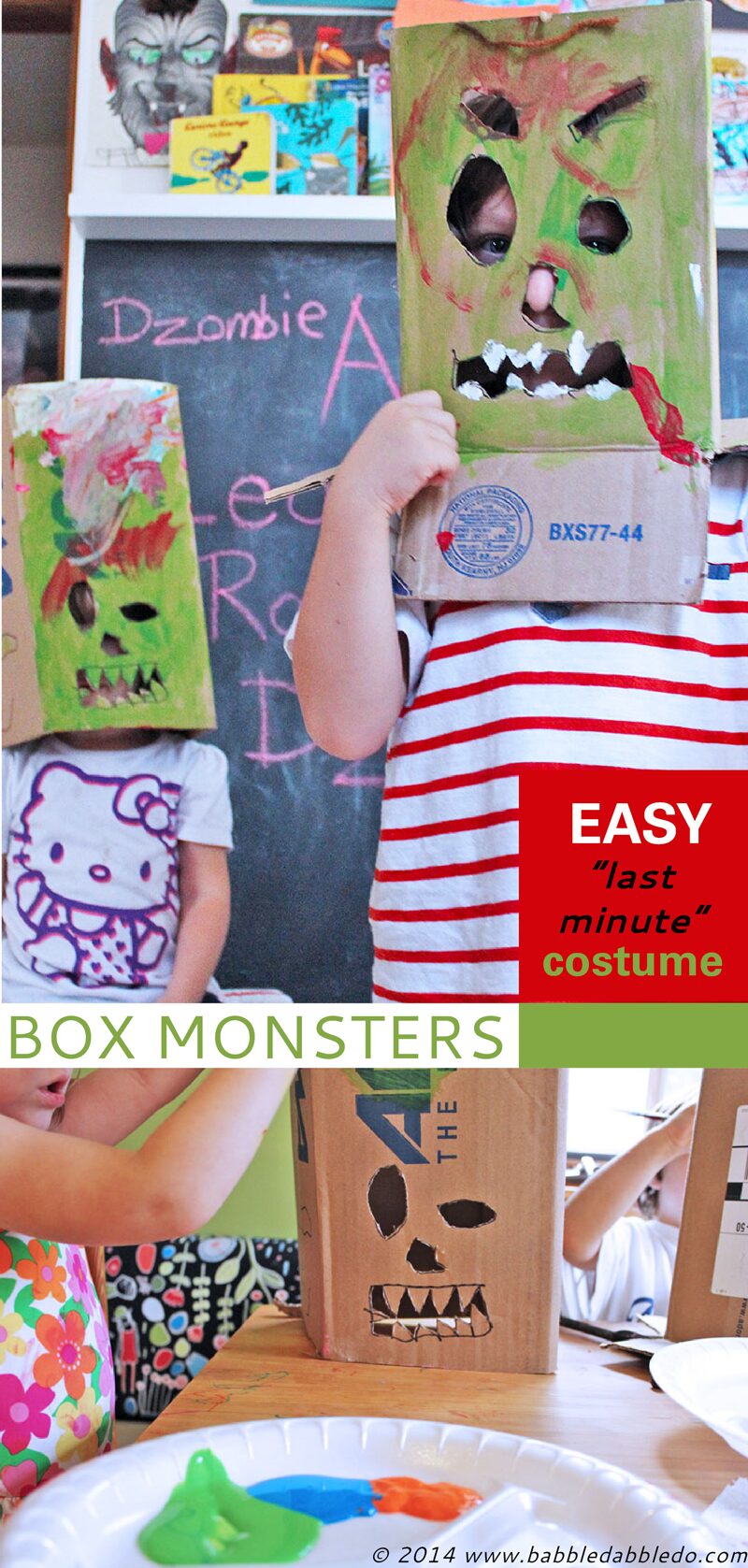Easy DIY last minute halloween costumes: BOX MONSTERS