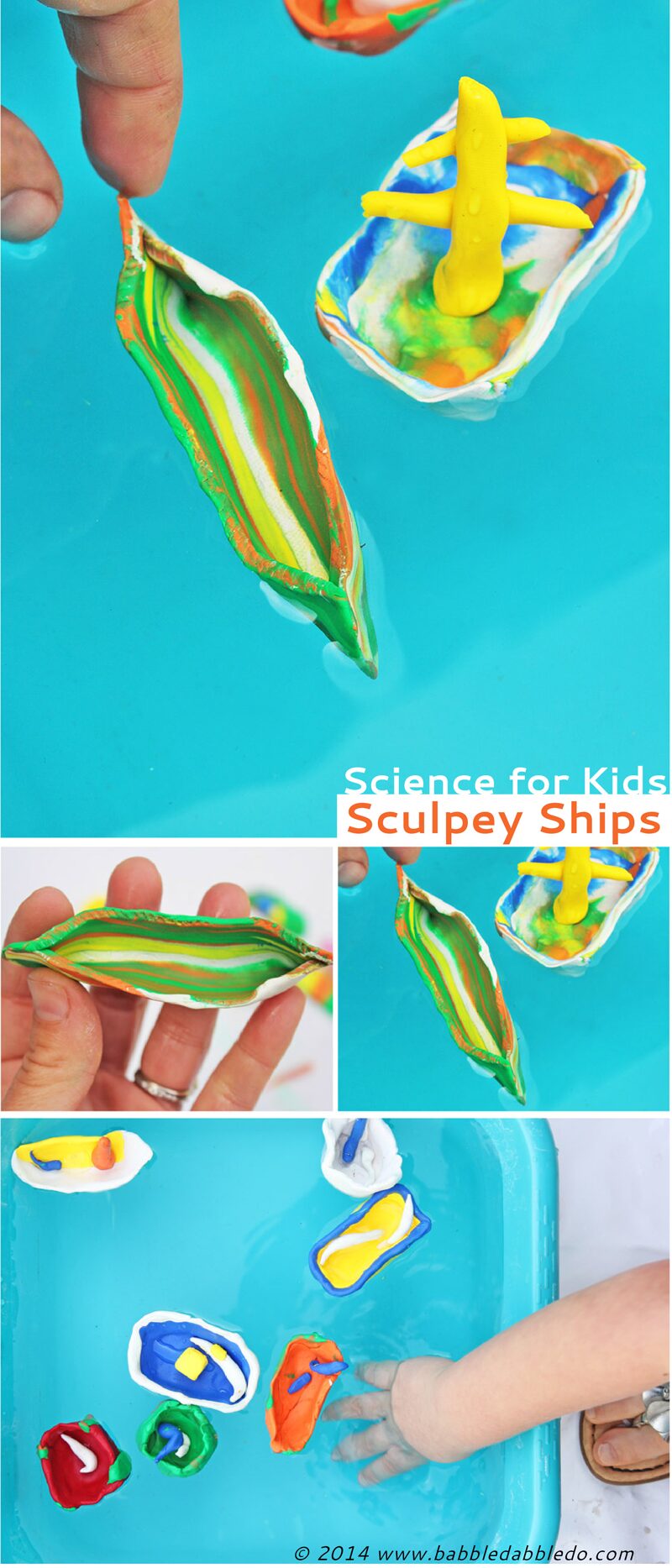 Science for kids: Sink or Float? Make Sculpey ships and try this classic science experiment for kids!