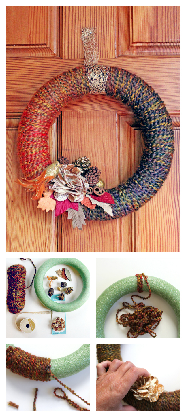 DIY Wreath: Learn how to make a minimalist yarn wreath for fall/winter or any time of year!