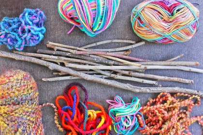 Easy Crafts for Kids: Yarn Sticks. Make them as standalone craft or for use in other projects.
