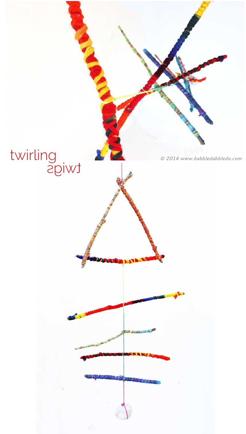 Engineering for Kids: Twirling Twig Mobile. Mobiles are a great demonstration of engineering/physics principles. Read on to find out how.