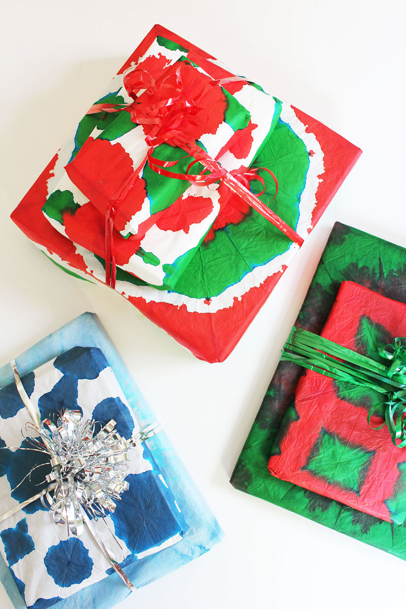 DIY Gift Wrapping Ideas: Tie Dyed Gift Wrap