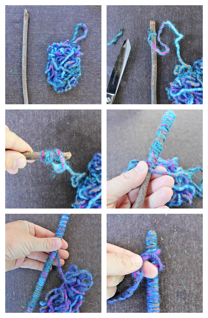 Easy Crafts for Kids: Yarn Sticks. Make them as a standalone craft or for use in other projects.