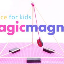 Explore the magic of magnet science with 4 fun science experiments and our DIY "magnetic gizmo" made from skewers and a donut magnet.