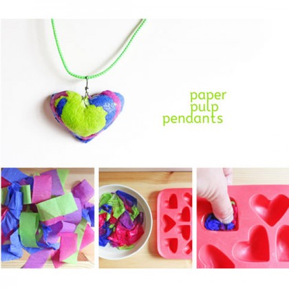 Paper Crafts: Paper Pendants made from recycled tissue paper.