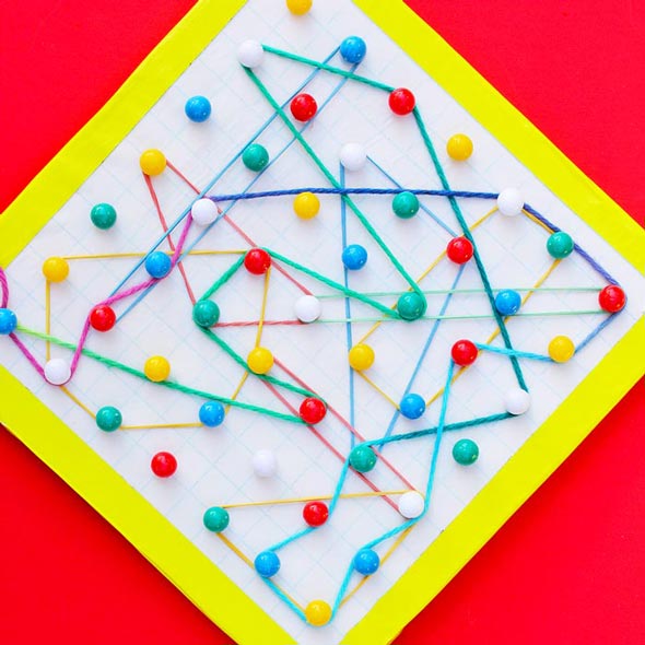 Make the easiest DIY geoboard ever and explore concepts like area and perimeter with kids.