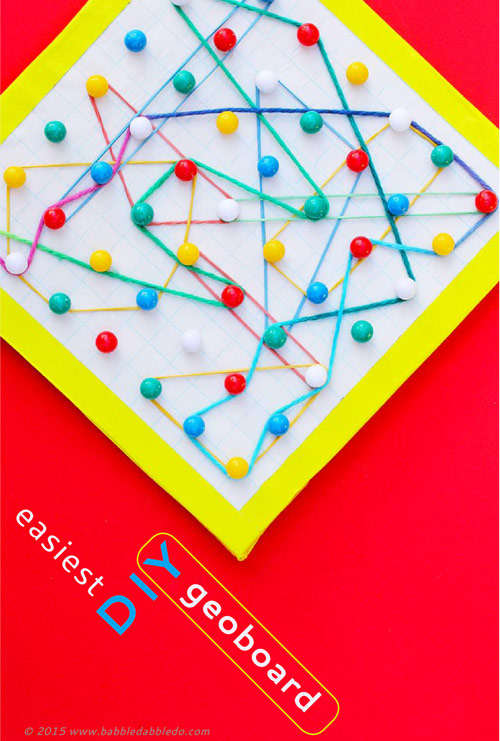 Make the easiest DIY geoboard ever and explore concepts like area and perimeter with kids.