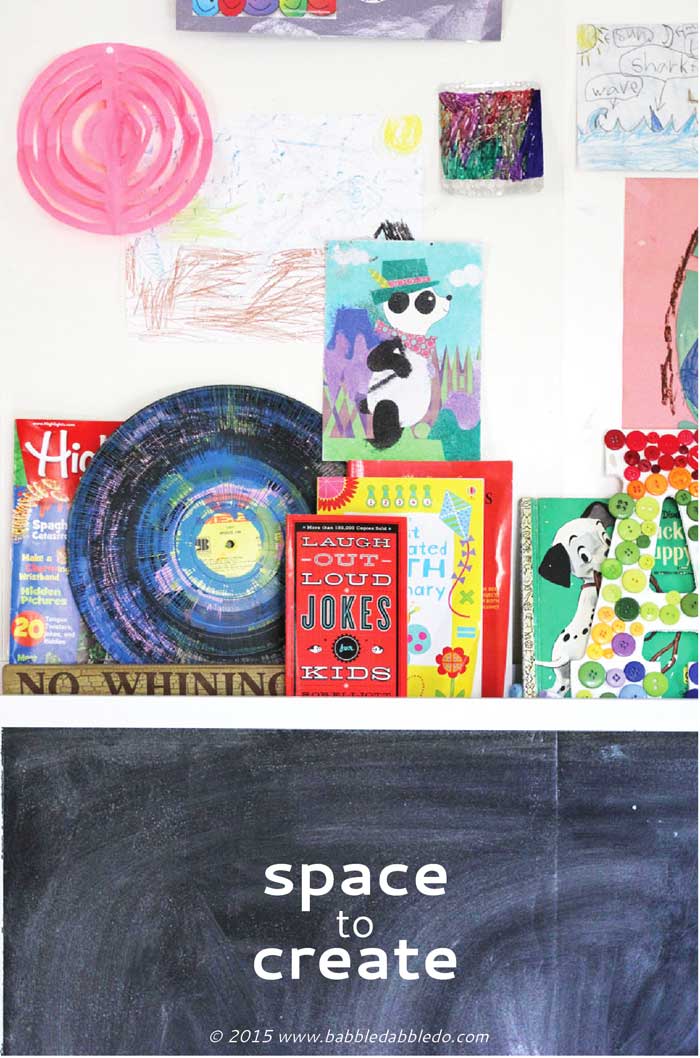 Ideas and resources for creating a home art studio for kids.