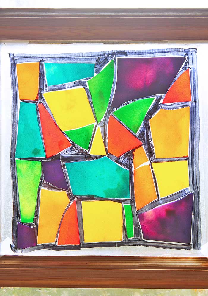 Pasta Crafts: Stained Glass Pasta. Use colored lasagna noodles to create faux stained glass art!