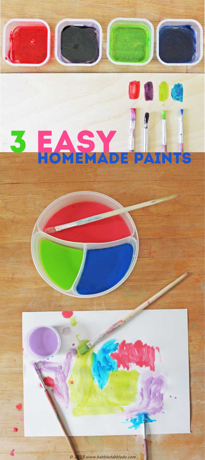 3 easy homemade paints for kids you can make using items from your pantry.