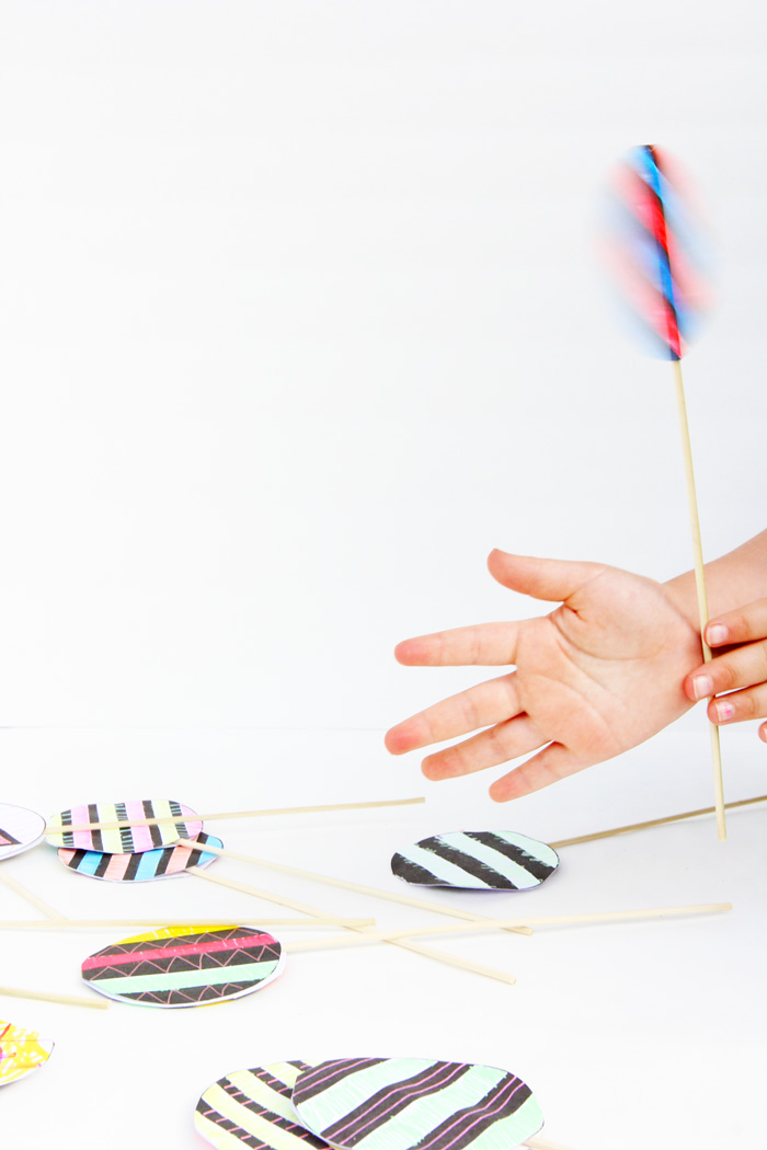 Make a simple optical illusion toy and trick your eye! Fun paper craft for kids.