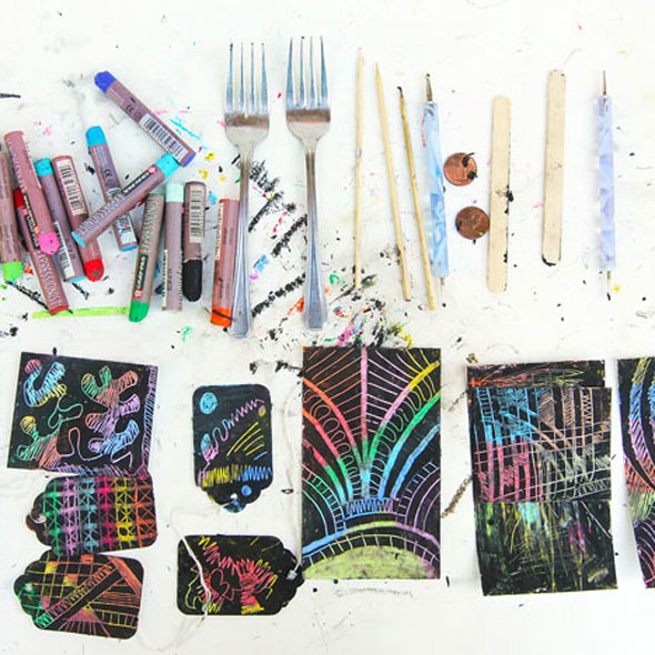 Learn how to make you own scratch art paper using one simple material: Oil Pastels. From start to scratching in minutes!
