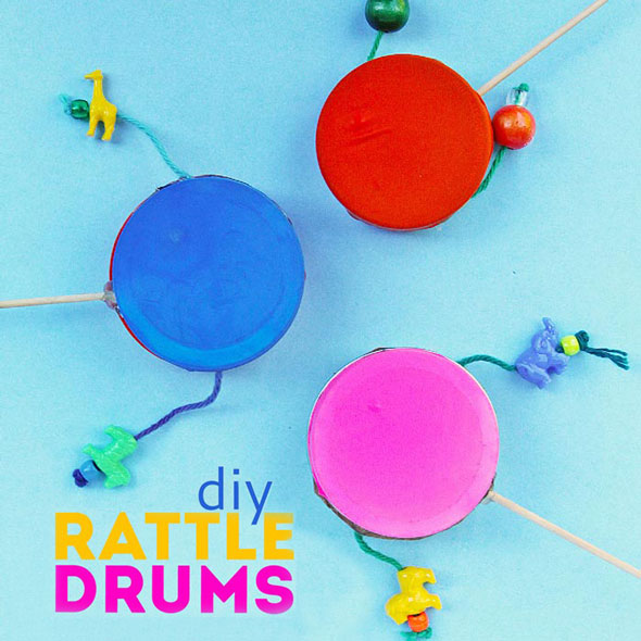 Learn how to make simple homemade instruments: Rattle Drums