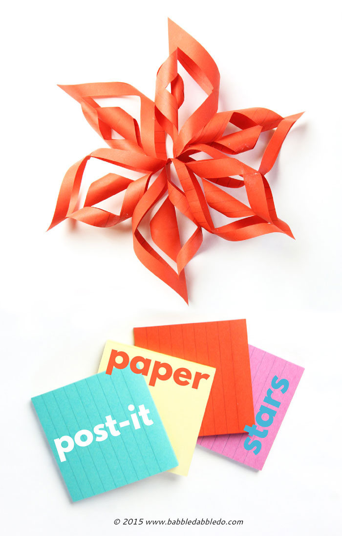 Make 3D Paper Stars from Post-it notes!