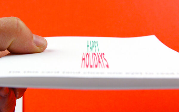 Printable Holiday Cards featuring holiday themed optical illusions