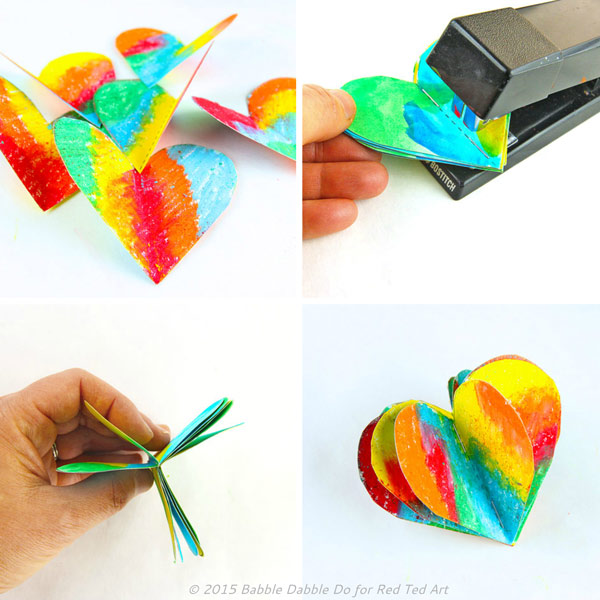 A Colorful 3D Paper Heart Craft for Valentine's Day