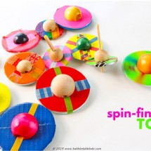 An easy DIY toy idea that always delights kids and adults is the simple spinning top. This “spin-finite” version is made from two easy to find materials that when combined, spin for a very, very long time!