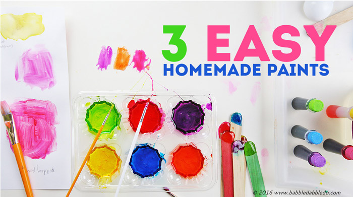 3 easy homemade paints for kids you can make using items from your pantry.