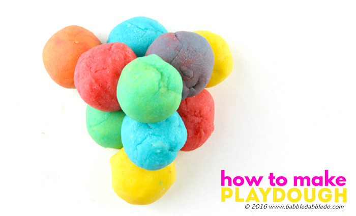 Learn how to make playdough at home with this easy cooked recipe. BONUS: Our playdough activities guide with more playdough recipes and over 50 ideas for using playdough for art, learning, holidays and more.