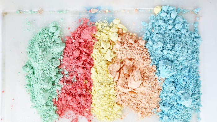 Learn how to make cloud dough, delightful 2- ingredient sensory dough perfect for toddlers and preschoolers! Included in this tutorial are recipes for basic cloud dough as well as colored and chocolate versions. We also share our tips for handling the mess!