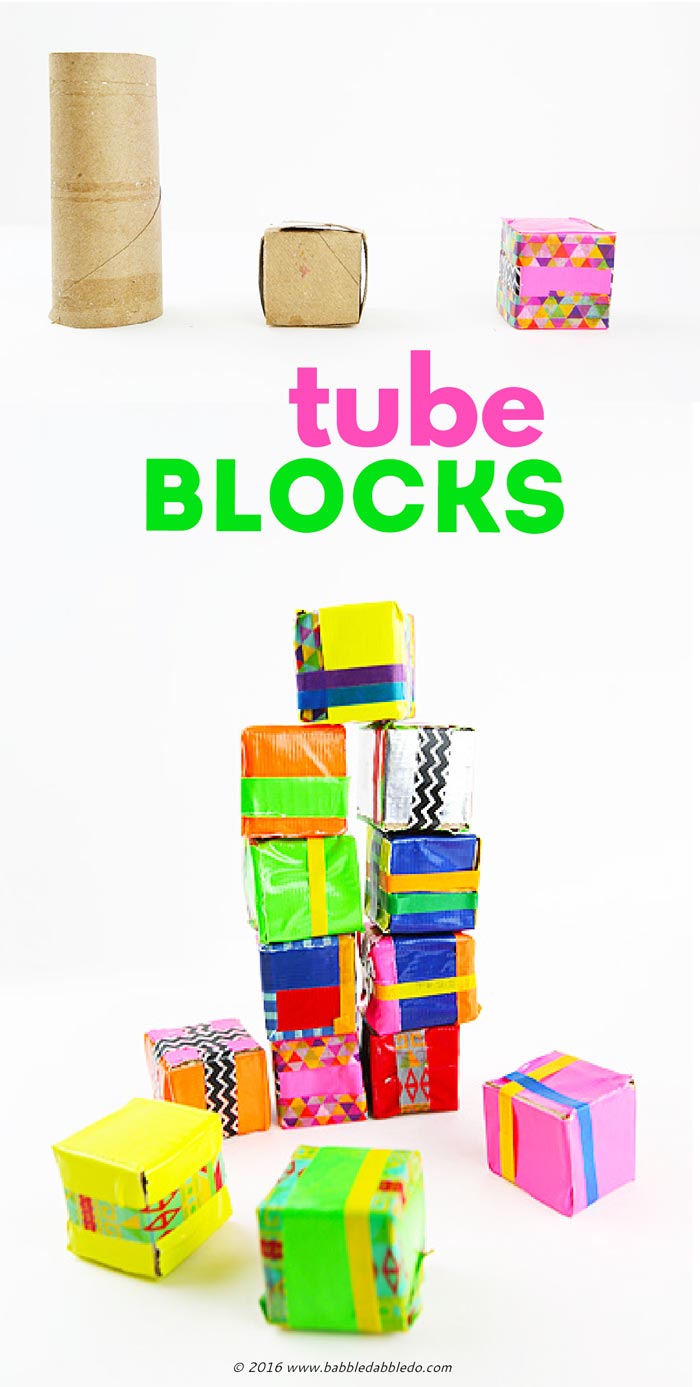 Easy recycled craft idea: Make DIY blocks out of cardboard tubes!