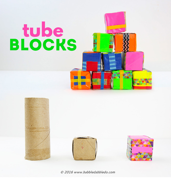 Easy recycled craft idea: Make DIY blocks out of cardboard tubes!