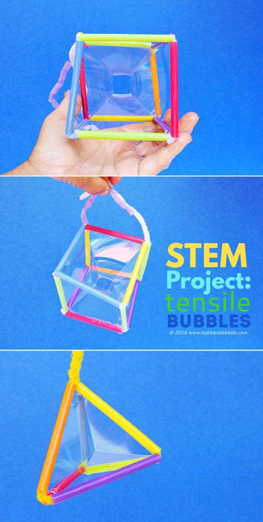 Learn how to make a square bubble that mimics tensile structures. This bubble cube can also be made in other geometric shapes!