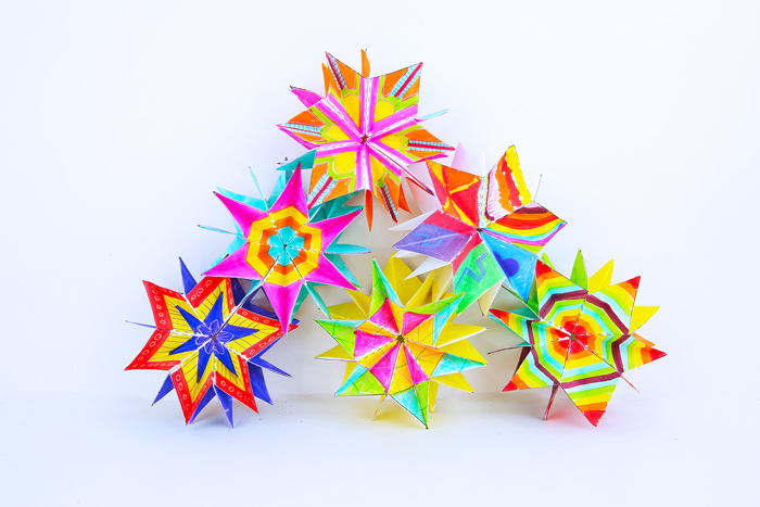 Mini Paper Folded Stars: A colorful paper art project with a big reveal!
