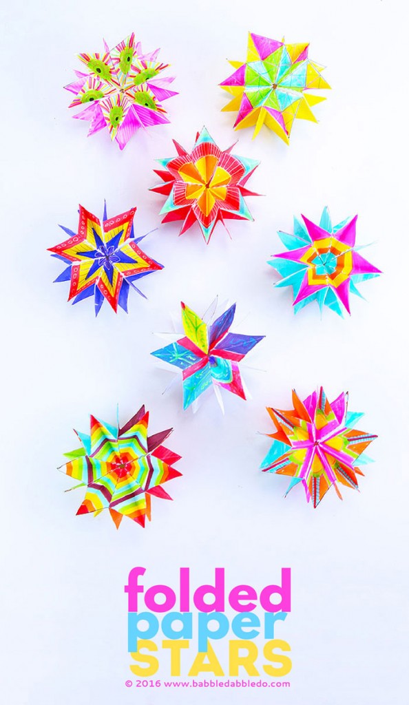 Mini Paper Folded Stars: A colorful paper art project with a big reveal!