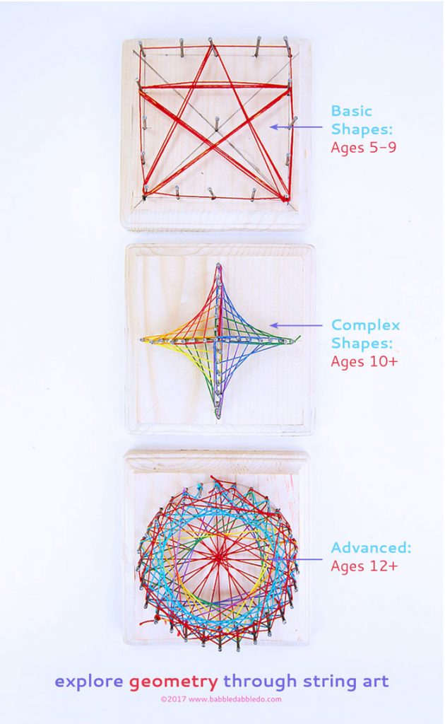 Math Art Idea: Explore Geometry Through String Art - Babble Dabble Do