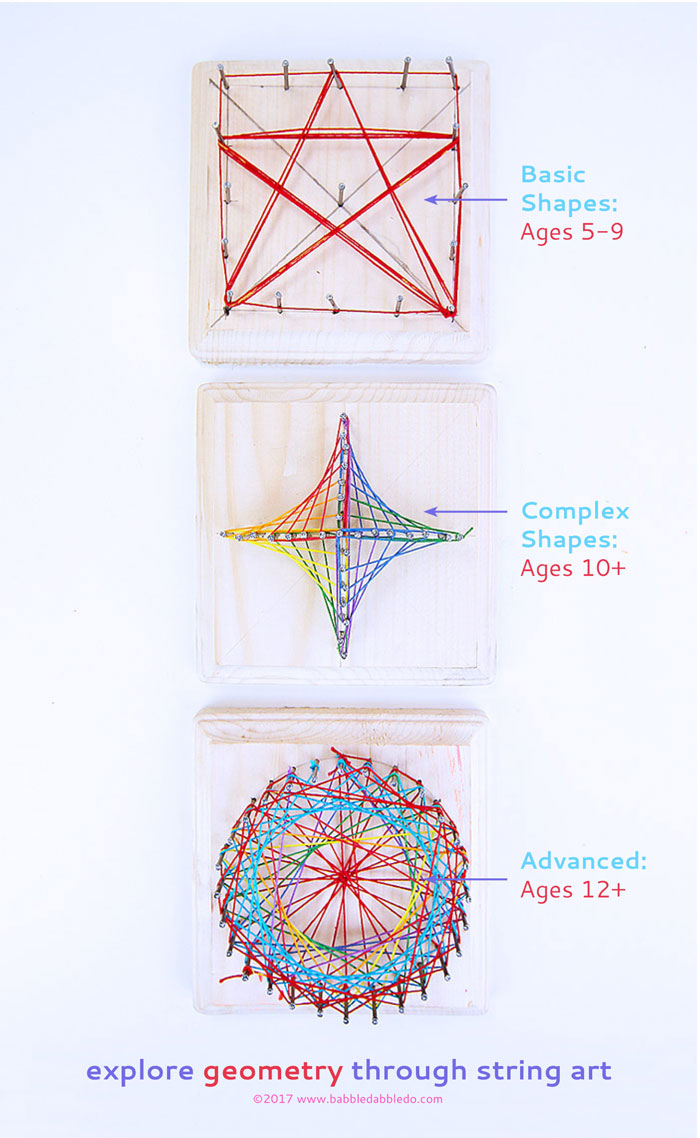 Math Art Idea: Use string art to teach math and geometry concepts to kids