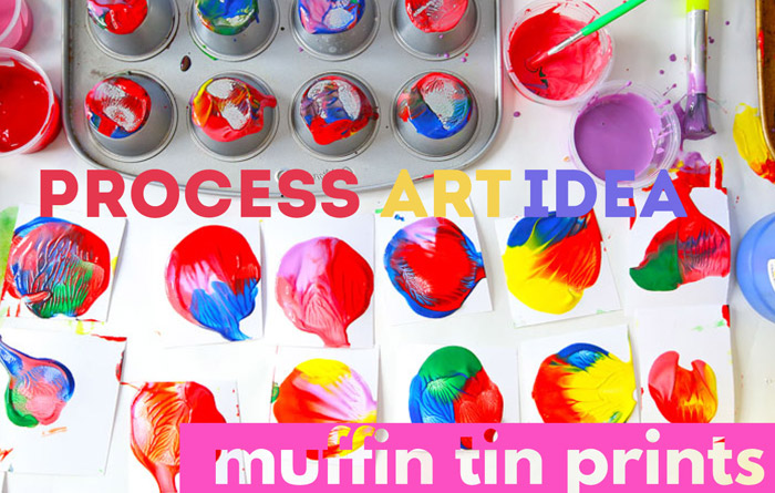 Process Art Idea: Introduce your children to the joy of process art through this easy art project using…muffin tins?