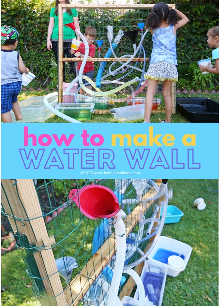 A DIY water wall is a great outdoor activity for kids! Learn how to build freestanding kids water wall for about $40 in materials.