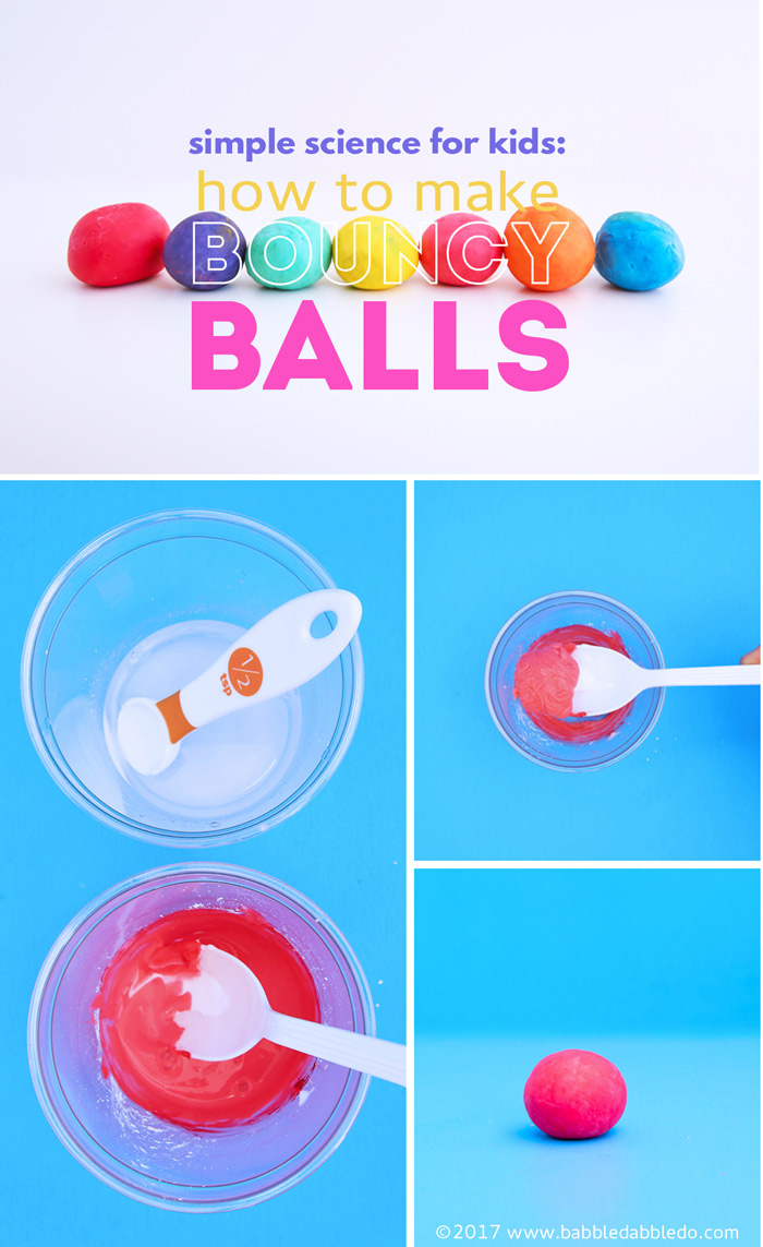 Try this simple science experiment with common household materials: Turn glue, borax and cornstarch into DIY Bouncy Balls.