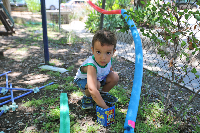 A wonderful STEAM challenge for groups: Make a playground sized DIY marble run using pool noodles!