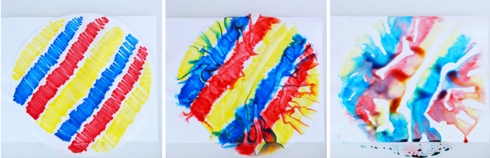  Easy art and science project that teaches kids the concepts of diffusion, solubility, and color mixing.