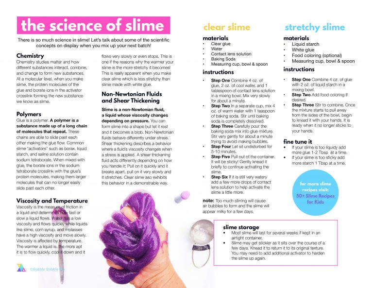 The Science of Slime Printable TN - Babble Dabble Do